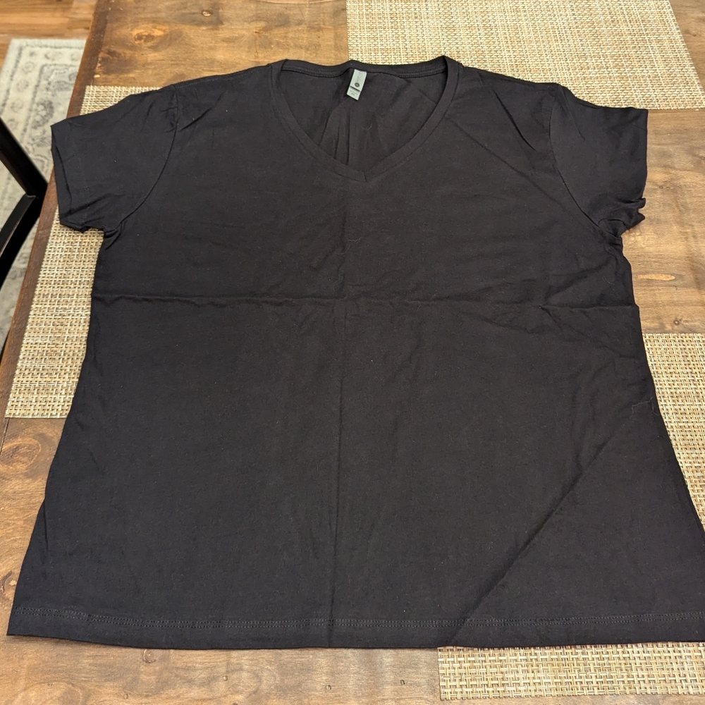Brand New Next Level Apparel Black V-Neck T-Shirt size 3X